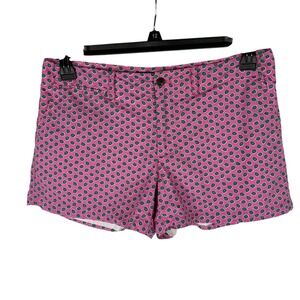 Ralph Lauren Sport Floral Geometric Cotton Shorts Womens Size 6 Pink Green